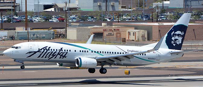 Alaska Boeing 737-890 N568AS Employee Powered, Phoenix Sky Harbor, June 18, 2016